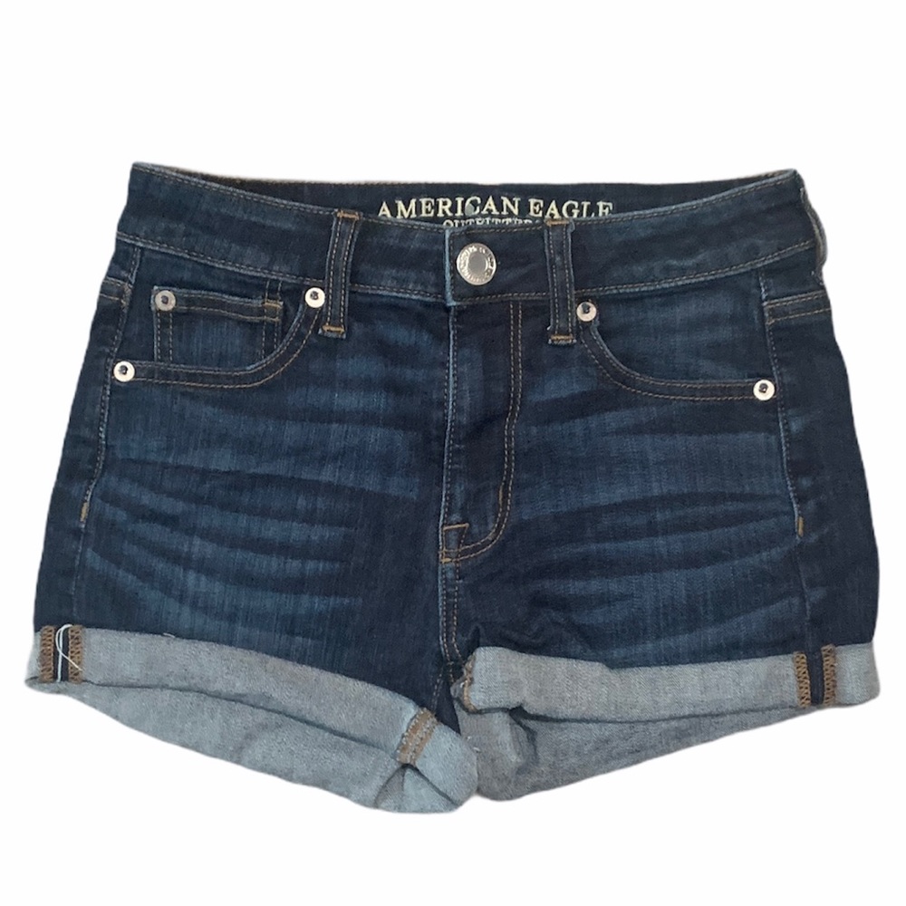 American Eagle Hi-Rise Midi Shortie Jean